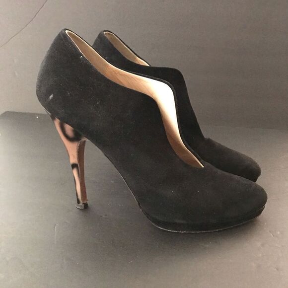 Claudia Ciuti Italy black suede Stiletto Booties 9.5 - Picture 4 of 9